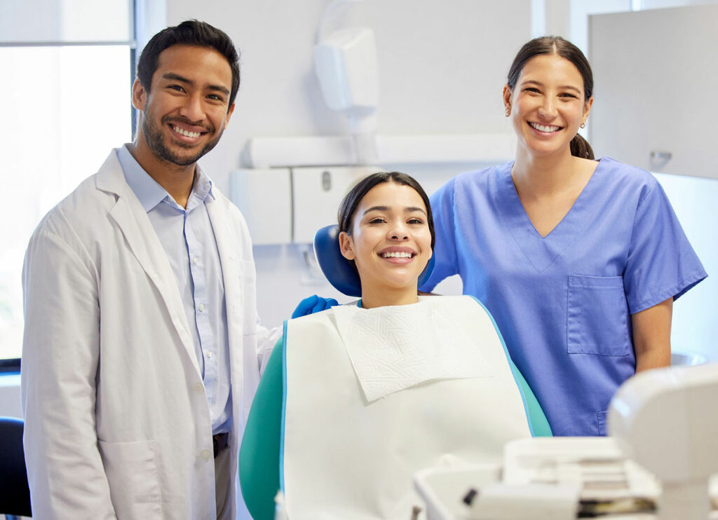 Students in hands-on clinical training